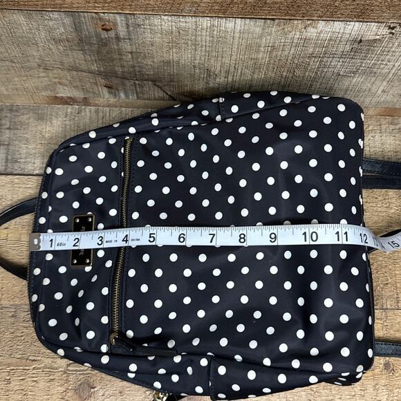Kate Spade Hilo Blake Avenue Nylon Mini Backpack Purse Black White Diamond Dot main image 9